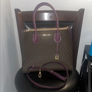 Michael Kors Brown and Purple Satchel